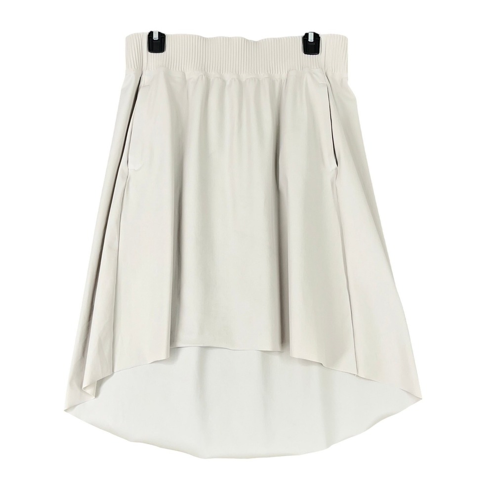Athleta Cosmic Skirt Beige Size‎ S High Waist Asymmetric Stretch Activewear Chic